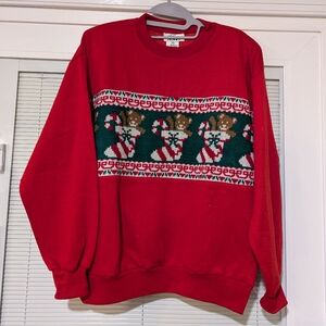 True Vintage 80s Embroidered Christmas Sweater Size Medium (Men) Large (Women)